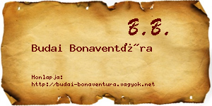 Budai Bonaventúra névjegykártya